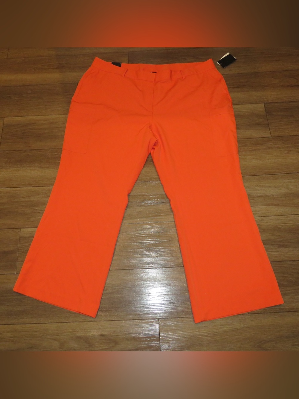DKNY Wide-Leg Pull-On Pants in Bright Orange
